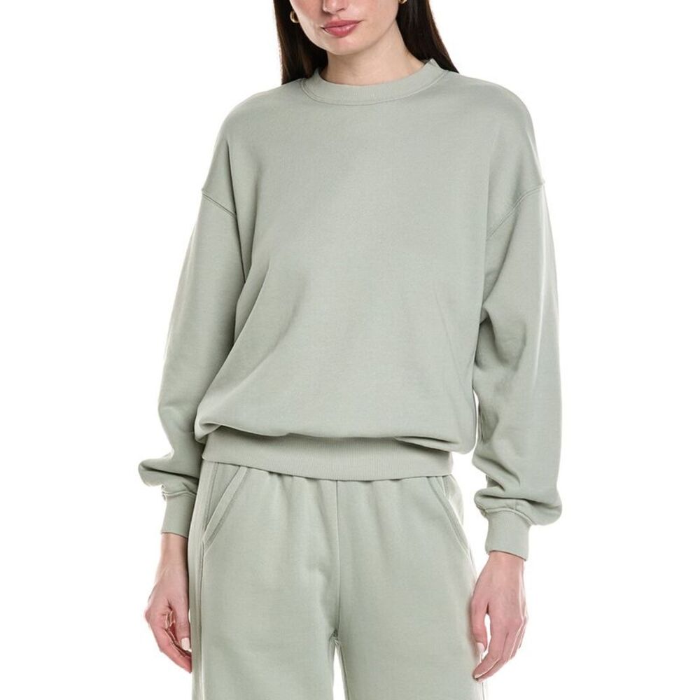 Knit Riot Womens  Core Crew Sweatshirt, Green